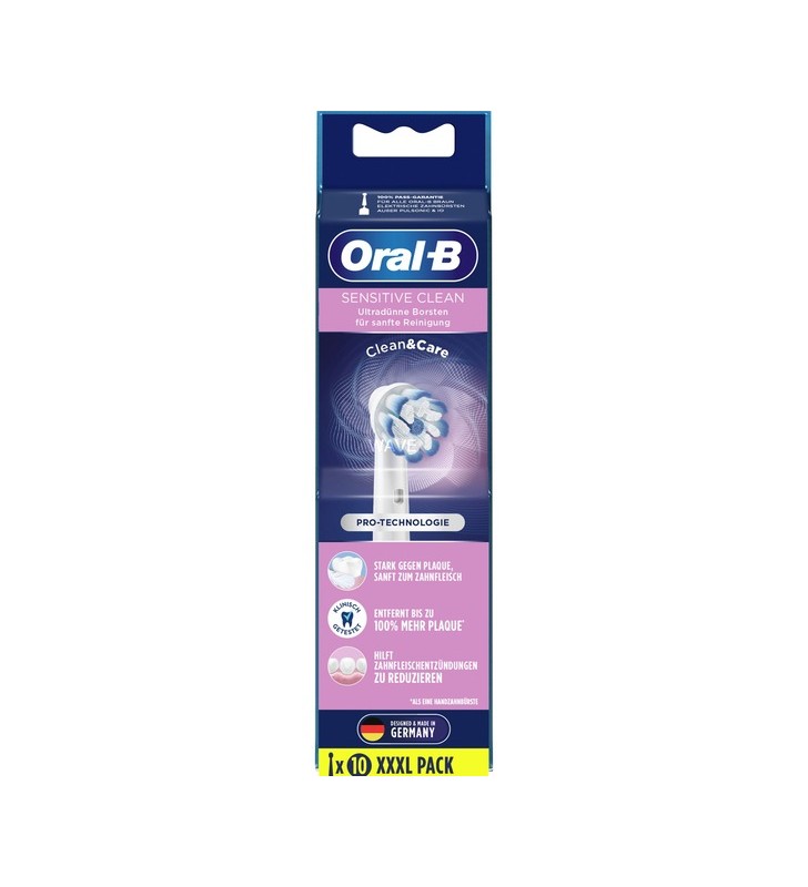Braun oral-b sensitive clean 10 capete de perie (ambalaj alb, fără frustrare)
