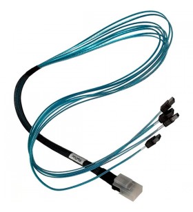 Cablu adaptor highpoint 1x minisas sff-8087 - 4x sata (negru, 1 metru)