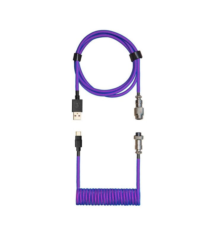 Cablu spirală cooler master 1,5 metri (albastru/violet, pentru tastaturi, cu conector aviator)