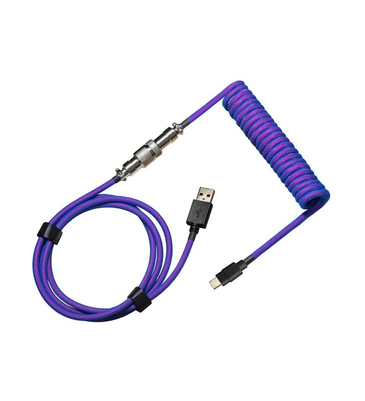 Cablu spirală cooler master 1,5 metri (albastru/violet, pentru tastaturi, cu conector aviator)