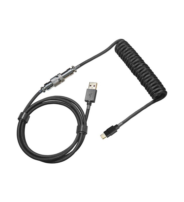 Cablu spirală cooler master 1,5 metri (negru, pentru tastaturi, cu conector aviator)