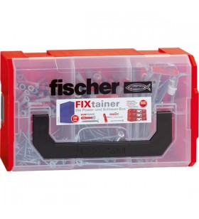 Fischer fixtainer-duopower/duotec, diblu (gri deschis/rosu, cu suruburi, 200 bucati)