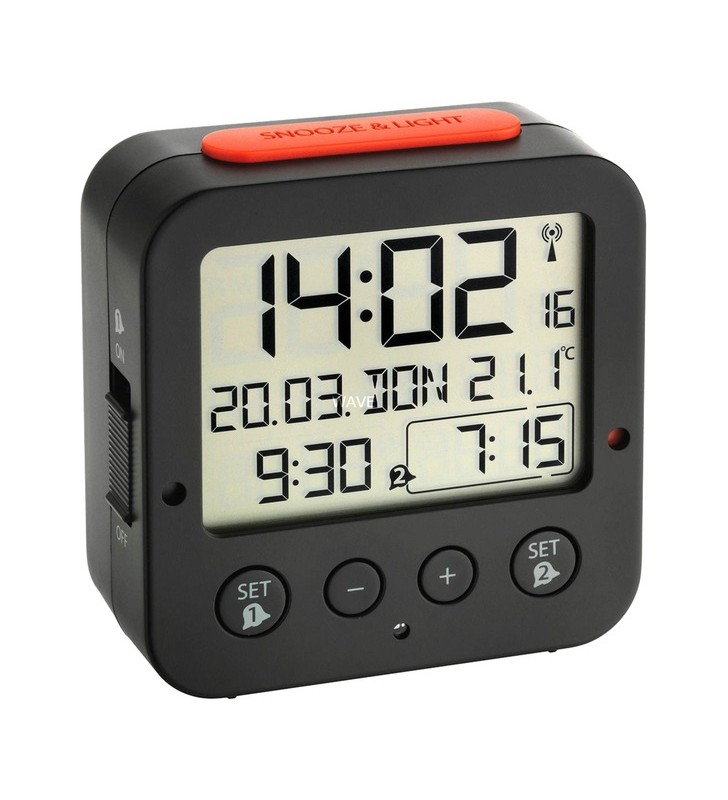 Tfa radio ceas digital cu temperatura bingo (negru roșu)