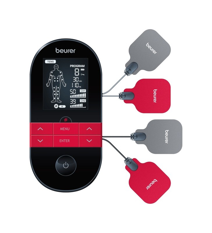Beurer digital tens/ems em 59 aparat de încălzire, masaj (negru roșu)