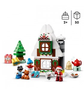 Lego 10976 duplo casă de turtă dulce cu jucărie de construcție a lui moș crăciun