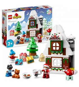 Lego 10976 duplo casă de turtă dulce cu jucărie de construcție a lui moș crăciun