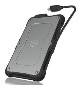 Icybox external enclosure for 2,5 sata ssd/hdd, usb 3.1 type-c, waterproof ip6