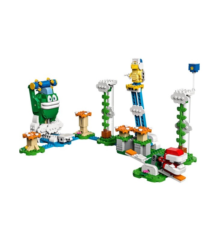 Set de expansiune lego 71409 super mario maxi spikes cloud challenge jucărie de construcție (set cu 3 figurine inamice, inclusiv fratele bumerang și planta piranha)