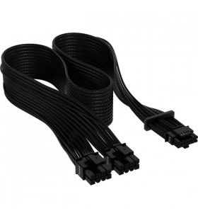 Cablu adaptor psu corsair premium sleeved pcie 5.0 12vhpwr (negru, 50 cm)