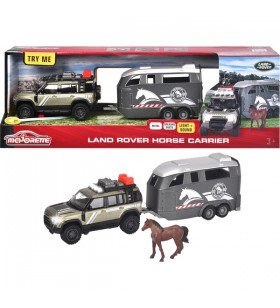Majorette land rover cu remorcă pentru cai, vehicul de jucărie