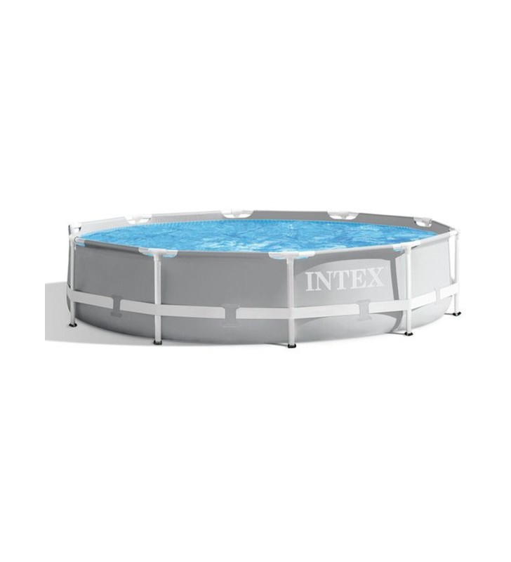 Intex frame pool set prism rondo 126702gn, ø 305 x 76cm, piscina (gri/albastru, sistem de filtrare cu cartuș eco 602g)