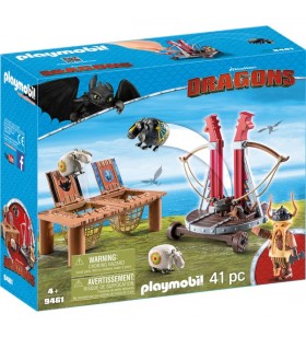 Playmobil 9461 dragon racing: bandit cu catapultă, jucărie de construcție