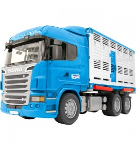 Bruder scania r-series camion transport animale, model de vehicul (cu carne de vita)