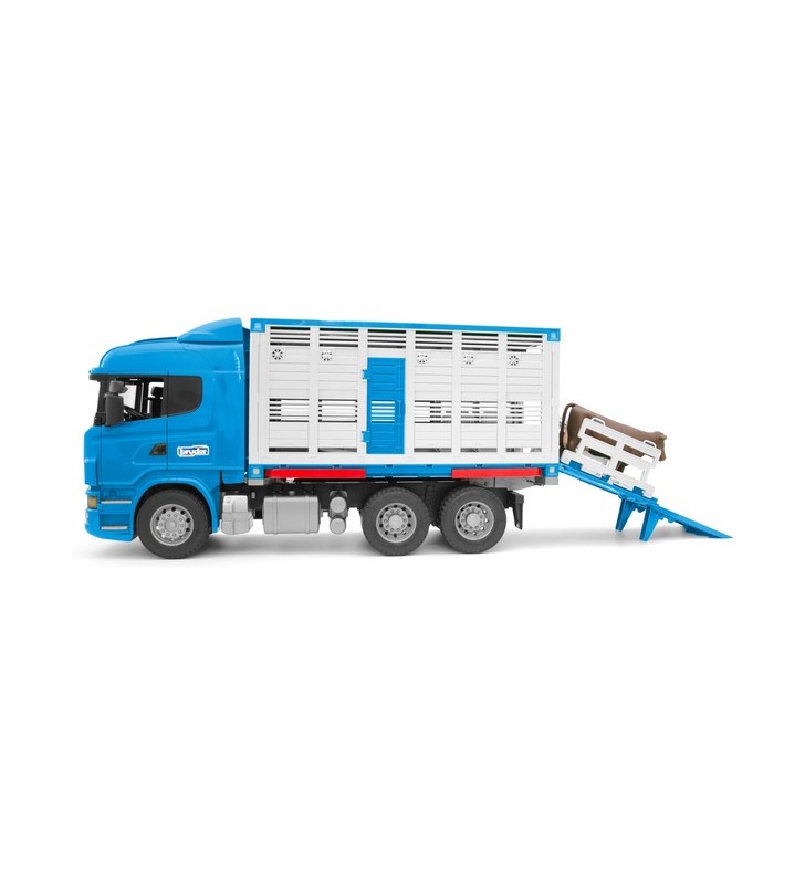 Bruder scania r-series camion transport animale, model de vehicul (cu carne de vita)