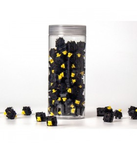 Keychron gateron ks-3x set întrerupătoare complet negru galben, întrerupătoare cu cheie (galben/negru, 110 bucăți)