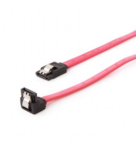 Cablu date gembird, prelungitor, s-ata 3 (t) la s-ata 3 (t) in unghi drept, metal clips,  10cm, "cc-satam-data90-0.1m"
