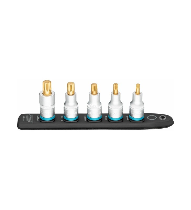 Set prize hazet smartrail 1/2", multi-dinți, 5 buc (negru, m6 - m14, scurt)