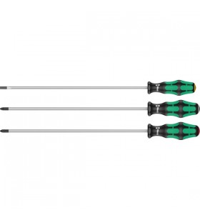 Set de șurubelnițe wera 335/350/355/3 kraftform plus, lung (negru/verde, kraftform plus, lasertip)