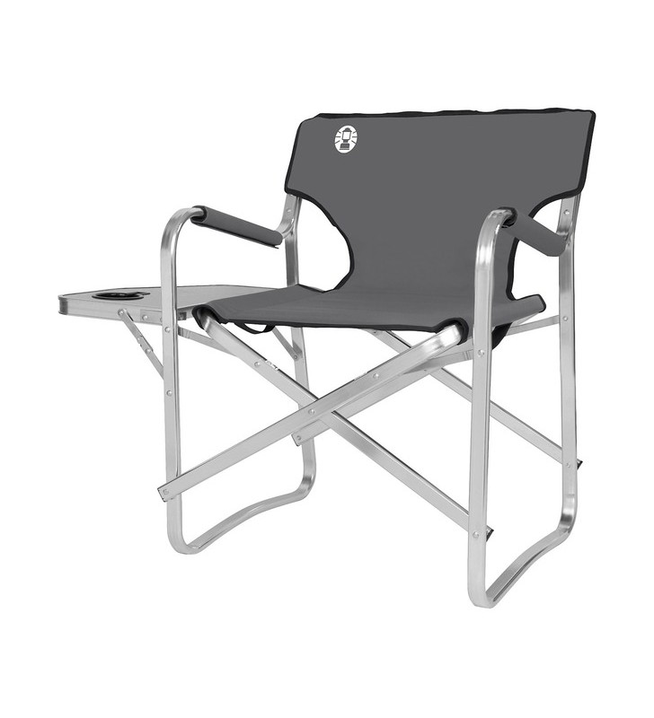 Şezlong cu masă coleman din aluminiu 2000038341, scaun de camping (gri)