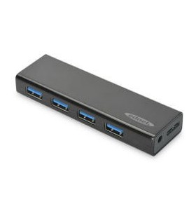 EDNET Hub 4-port USB 3.0 SuperSpeed, Power Supply, Black