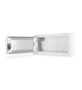 Homeautomat wall mount cabinet/200x400x100mm glass door grey