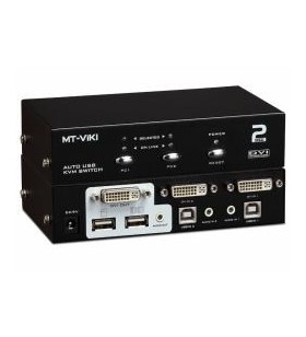 2 port dvi usb kvm switch/incl. cableset - audio