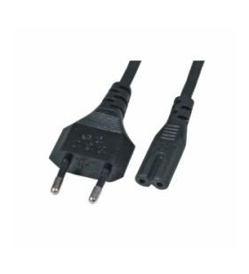 5.0m power cord c7 euro8 - bk/180 grade - 2 x 0.75mm2