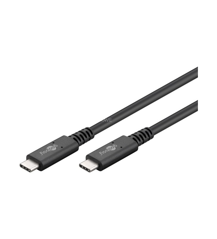 Cablu goobay usb4 gen 3x2, conector usb-c - conector usb-c, cablu coaxial (negru, 0,8 metri, pd, încărcare cu până la 100 wați)