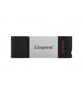 Kingston technology datatraveler 80 memorii flash usb 64 giga bites usb tip-c 3.2 gen 1 (3.1 gen 1) negru, argint