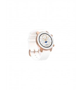 Smartwatch dama xiaomi amazfit gtr glitter edition, 1.2inch, curea piele, alb
