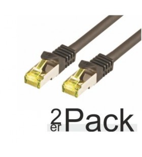 5m cat7 s-ftp lszh blk 2pack/raw cable pimf rj45 500mhz