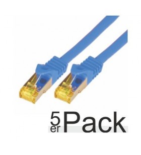 1m cat7 s-ftp lszh blu 5pack/raw cable pimf rj45 500mhz