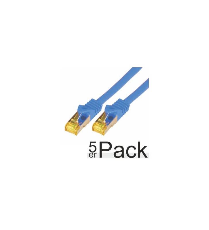 1m cat7 s-ftp lszh blu 5pack/raw cable pimf rj45 500mhz
