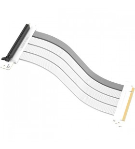 Cooler master riser cable pcie 4.0 x16, cablu prelungitor (alb/gri, 30 cm)