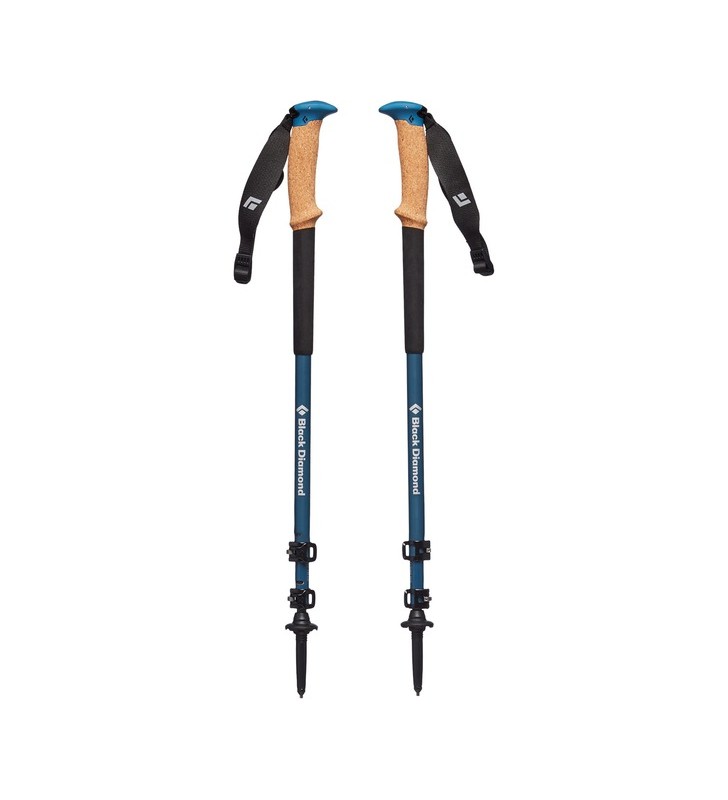 Black diamond alpine carbon cork wr bețe de trekking, echipament de fitness (negru/albastru, 1 pereche, 100 - 130 cm)
