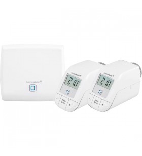 Set de încălzire homematic ip starter (hmip-sk16) (alb, punct de acces homematic ip (hmip-hap), 2x termostat pentru radiator homematic ip - de bază (hmip-etrv-b))