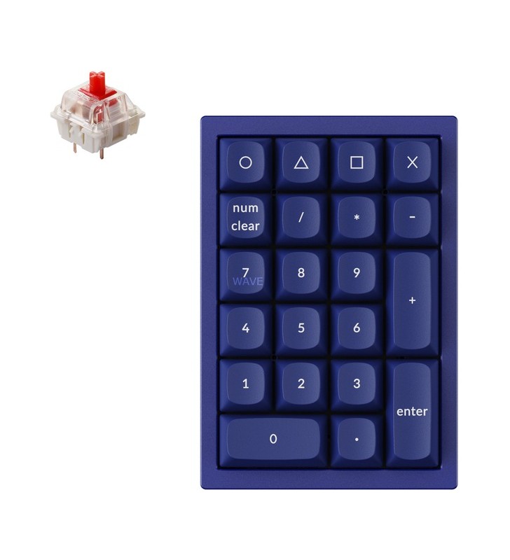 Keychron q0, tastatură numerică (albastru, gateron g pro red, hot-swap, cadru din aluminiu, rgb)
