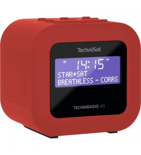 Technisat techniradio 40, radio cu ceas (roșu, fm, dab/dab+, usb)
