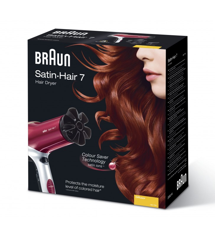 Braun satin hair 7 hd 770 2000 w negru, gri, roşu