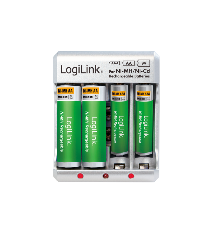 Incarcator baterii logilink ni-mh/ni-cd aa/aaa/9v
