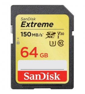 Card memorie sandisk extreme sdxc 64gb, clasa 10