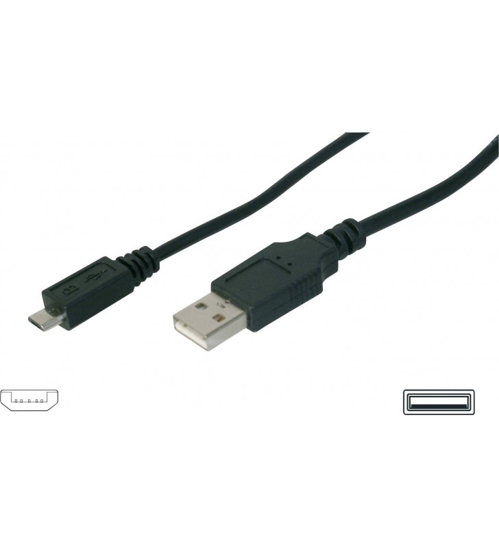 Digitus usb 2.0 cable [1x usb 2.0 connector a - 1x usb 2.0 connector micro b] 1.80 m black