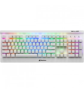 Sharkoon skiller sgk3 white, tastatură pentru jocuri (alb, aspect sua, kailh red)