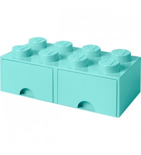 Room copenhaga lego brick drawer 8 aqua blue, cutie de depozitare (albastru)