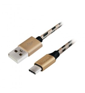 Cablu de date logilink cu0135, usb - micro usb, 2m, black-gold