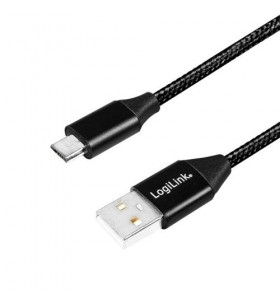 Cablu de date logilink cu0140, usb 2.0 - usb-c, 1m, black
