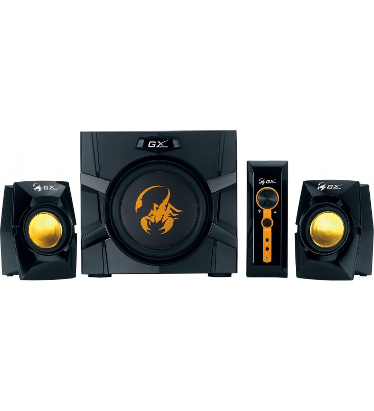 Boxe genius 2.1, rms: 70w (2 x 15w + 1 x 40w), gaming, black &amp yellow, "sw-g2.1 3000" "31731016100"(include timbru verde