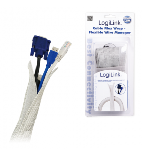 Organizator flexibil cabluri logilink, grey