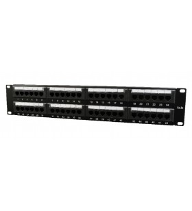 Patch panel gembird 48 porturi, cat5e, 1u pentru rack 19", suport posterior pt. gestionare cabluri, black, "npp-c548cm-001"