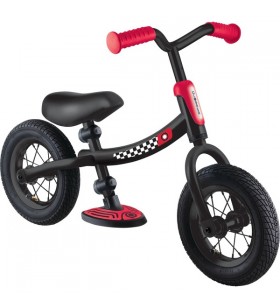 Globber go bike air, bicicletă de echilibru (negru/rosu, cu cauciucuri de aer)